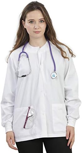 Womens Scrub Jacket Warm UP Jacket with Snaps Many Colors