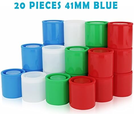 Homeio 41mm Film Canisters (20-Piece Set) Empty Photo Storage Containers with Airtight Lids โ Use for Photo Negatives, Science Experiments, Geocaching, Travel (41mm, Blue)