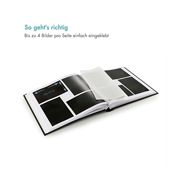 Fotoalbum XXL I Album 2er Pack zum Selbstgestalten (30x30 cm) I je 400 Bilder zum einkleben in 10x15 Format I schwarz – Bild 6