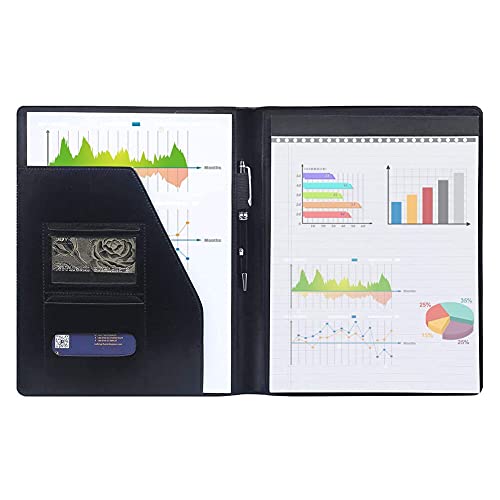 Leathario Leather Folder Business Conference A4 Portfolio Folder Padfolio Noted Case for Work School