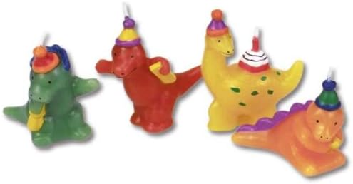 Staedter Dinosaur Shape Candles, Multi-Colour, 4-Piece