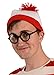 Kangaroos Red And White Beanie Hat With Nerd Glasses