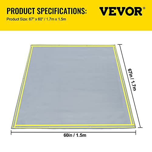 VEVOR Fire Blanket, 67" x 60" Fiberglass Welding Blanket, 3.3 lbs