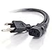 C2G Legrand C14 to C13 18 AWG Power Extension Cord, Black Computer Cord, 3 Foot Short Extension Cord, 1 Count, C2G 03120