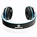 BienSound HW50 Stereo Folding Headsets Strong Low Bass Headphones with Microphone for iPhone, All Android Smartphones, PC, Laptop, Mp3/mp4, Tablet MacBook Earphones (Black/Blue)