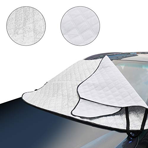 Windshield Snow Cover - Car Snow Cover,Windshield Ice Cover,Car Windshield Cover Waterproof Frost Cover Snow Ice Removal Winter Protector Cotton Thicker Snow Cover Fit for Most Vehicles