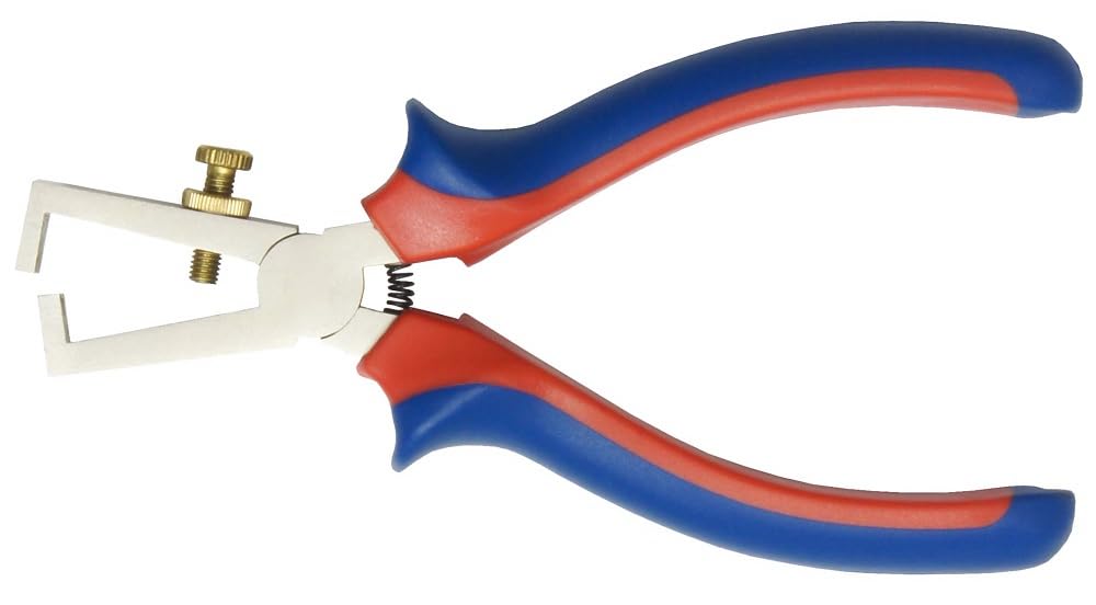 CON:P CPT178160 Wire Stripping Pliers with 2C-Handles, Silver/Blue/Red, 160 mm