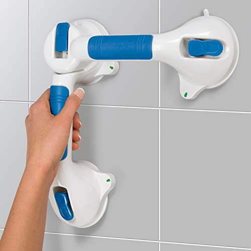 Carex Suction Grip Shower Handle Grab Bar Pivoting Ultra Grip Grab
