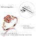 Esberry S925 Sterling Silver Rings Rose Open Ring 3D Rose Shape Adjustable Ring Jewelry for Women and Girls (Rose Gold, 9.25)