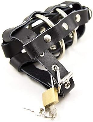 ꕤ Adjustable Leather Stainless Steel Metal Men Lock, Lock Love Set (Adjustable Size)