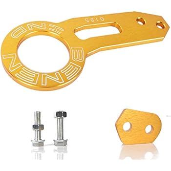 EIOUMAX Rear Tow Towing Hook for Universal Car Auto Trailer Ring Aluminum Racing Trailer Hook-Golden