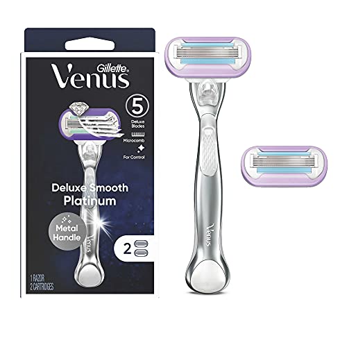 Gillette Venus Deluxe Smooth Platinum Razors for Women, 1 Venus Razor