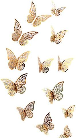 POIUDE Home Decor 12pcs 3D Butterfly Design Decal Art Wall Stickers Room Home Decor Home Dorm Mural Wall Sticker