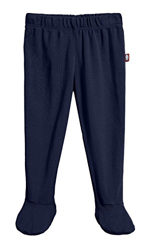 City Threads Unisex Baby Footed Pants 100% Certified Organic Cotton For Newborn and Infants, Navy, 6/9m