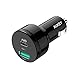 AUKEY Car Charger with 5V/3A USB C & 5V/2.1A Dual Port for Google Pixel/XL, Nexus 5X/6P, Nintendo Switch, iPhone 7/Plus and More