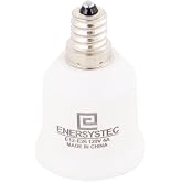 E ENERSYSTEC (4 Pack) Candelabra Screw Base E12 to E26 Light Socket Adapter, E12 A19 Light Bulb Adapter, Converter Chandelier Socket to Medium Screw Socket E26, Candelabra to Regular Light Base