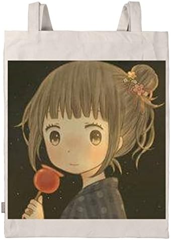 Meuricae Flowers Girl Perfect for Shopping, Laptop, School Books, The Little Prince ,Ladies Womens Large Beach Shoulder Tote Bag Pure Cotton 13.19"X14.37" Beige