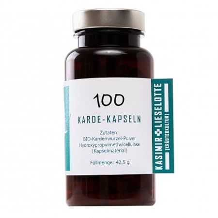 Kardenwurzel Kapseln 100 Stück - In Handarbeit hergestellt in Brandenburg- Wilde Karde natürlich gewachsen- ohne den Einsatz 