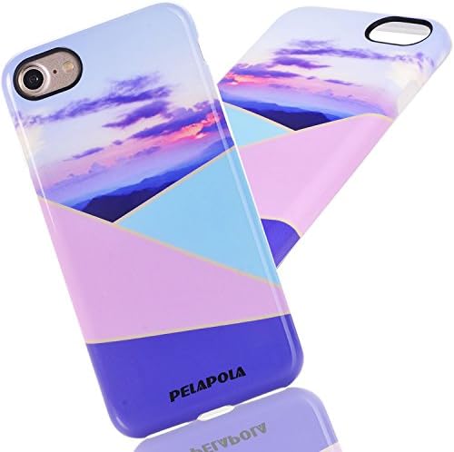 iPhone 7 Case, PELAPOLA iPhone 7 [Designer Series] Shell Soft Flexible TPU Thin Slim Protective Cases Cover Unique Glossy Pattern For Apple iPhone 7 (2016) [Bright Sky]