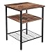 VASAGLE ALINRU End Table, Side Table, Nightstand with 3 Shelves, Bedside Table, Bedroom, Living Room, Simple Assembly, Mesh Shelf, Metal, Industrial Design, Rustic Brown ULET47BX