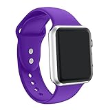 ic6Space Apple Watch Band, Premium Soft Silicone Sports Replacement Strap for Apple Watch (Purple 38mm-s/m)