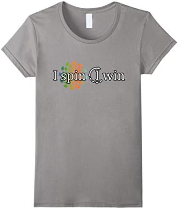 Womens Keep Calm I Spin I Win - Funny Team Spinner T-shirt Large Slate