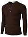 H2H Mens Casual Slim Fit Basic Henley Long Sleeve T-Shirt