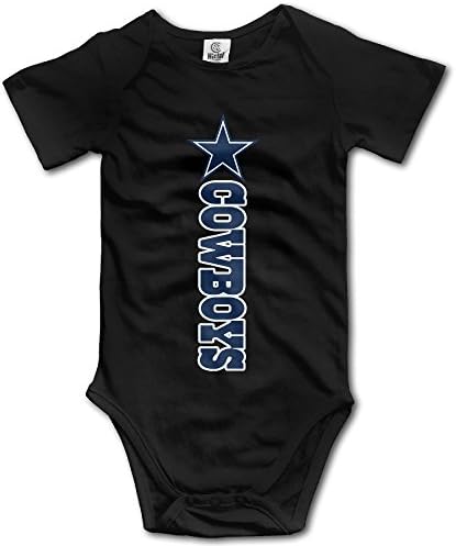 U9 6-24 Months Newborn Babys Boy's &amp; Girl's Dallas Star Logo Cowboys Short Sleeve Bodysuit Baby Onesie Black Size 12 Months