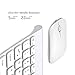 seenda Wireless Keyboard and Mouse Set, Ultra Thin Small Rechargeable Keyboard and Mouse with Long Battery Life for Windows, Silver and White