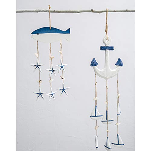 NUOBESTY Nautische Ornamenten Houten Wind Klokken Decoratieve Windgong Nautische Wand Decor Voor de Kinderkamer… - Image 3