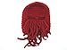 Oidon Octopus Winter Warm Knitted Wool Ski Face Mask Knit Beard Squid Beanie Hat Cap (Wine Red),One Size
