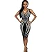 GONKOMA Women Slim Cocktail Dress Bandage Sleeveless Evening Party Dresses (M, Black)