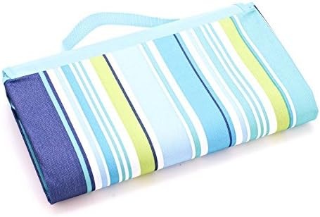 WAOAW Beach Blanket Mat, Picnic Blanket, Water Proof Outdoor Mat, Camping Blanket, Water Resistant Top with Water & Stain Proof Bottom, Large Mat, Easy to Fold & Clean (Light Blue, 70"x56")