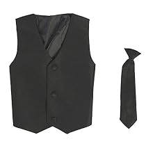Vest and Clip On Baby Boy Necktie set - BLACK - S/M (0-12 Months)