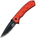 Master USA MU-A002OE Spring Assisted Folding Knife, Black Straight Edge Blade, Orange ABS Handle, 4-1/2-Inch Closed