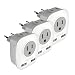 [3-Pack] European Plug Adapter, VINTAR International Power Adaptor with 2 USB Ports,2 American Outlets- 4 in 1 European Plug Adapter for France, Germany, Greece, Italy, Israel, Spain (Type C)