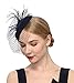 Cizoe Fascinators Hats 20s 50s Hat Pillbox Hat Cocktail Tea Party Headwear with Veil for Girls and Women(B-navy)