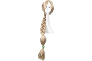 yuehong 47 inch Long Blonde Anime Cosplay Costume Weaving Braid Hair Wigs Synthetic Wig