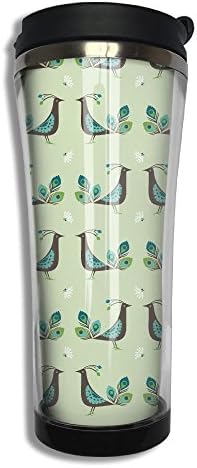 Coffee Mug Cute Cartoon Peacock Birds Vacuum Stainless Steel Travel Mug 14.3oz