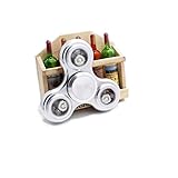 Fidget Spinner Metal LED Spinner Fidget Toys Glow in the Dark 3D Hand Fidget Spinner Prime Hand Spinner EDC Hand Spinner Anti Stress Toy Kids Adults (Silver)