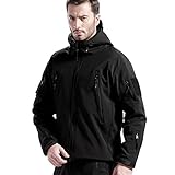 FREE SOLDIER Men's Jackets Outdoor Waterproof Softshell Hooded Tactical Jacket