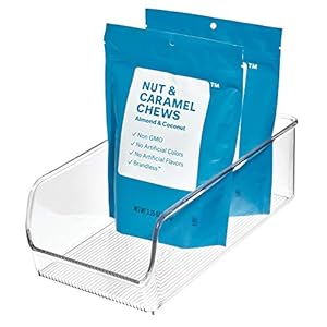iDesign-56930-Cupboard-Storage-Box-Medium-Size-Plastic-Kitchen-Organiser-for-Fridge-and-Pantry-Fridge-Storage-Bin-for-Food-Drinks-and-Condiments-Clear iDesign Fridge Organiser, Stackable Storage Container , Medium BPA-free Clear Drawer Organizer for Kitchen, Fridge and…