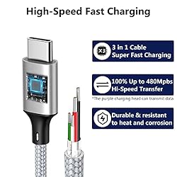 Puxnoin Multi Charging Cable, USB C Splitter