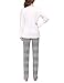 VENTELAN Women's Cute Panda Striped Long Sleeve Autumn Pajama Set Nighty, Medium, White/Black