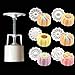 buS9YIN4E Mid-autumn Festival Hand-Pressure Moon Cake Mould With1Pc Plunger Mode and 6Pc Flower Stamps White