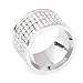 Tuji Stunning White 4 Rows Round Cubic Zirconia CZ Wedding Stackable Eternity Band Ring (S7)