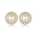Clip On Pearl Bridal Earrings with Art Deco Vintage Wedding Style - Cream Pearls