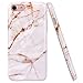 JAHOLAN Gold Marble Design Clear Bumper Glossy TPU Soft Rubber Silicone Cover Phone Case Compatible with iPhone 7 iPhone 8