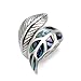 Chuvora Women’s 925 Sterling Silver Genuine Abalone Shell Wrap Leaf Ring, Adjustable Sizes 6-9