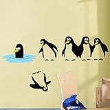 Let'S Diy Cartoon Penguin Diving Baby Wall Sticker Decals Home Decoration Decor For Kids Room